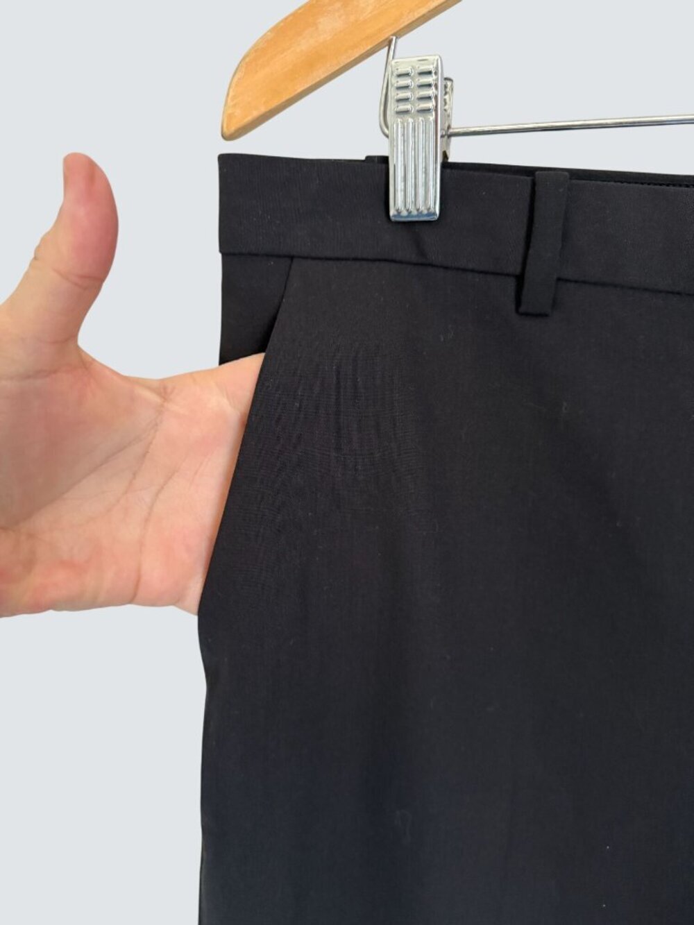 Theory Treeca Black Wool Blend Slim Fit Dress Pants Size 10 Womens Tailored Work - Picture 7 of 12